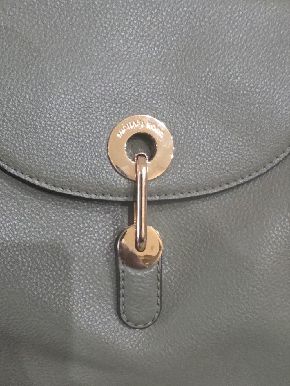 Michael Kors Sage Green Pebbled Leather Backpack with Gold Hardware - Picture 5 of 5